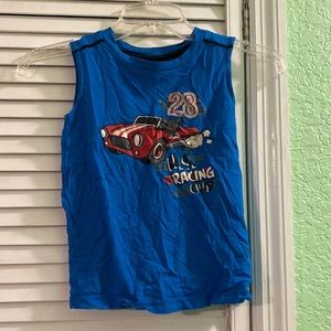 Toughskins Boys Blue and Red Car U.S. Club 28 Racing  Tank Top 4T
